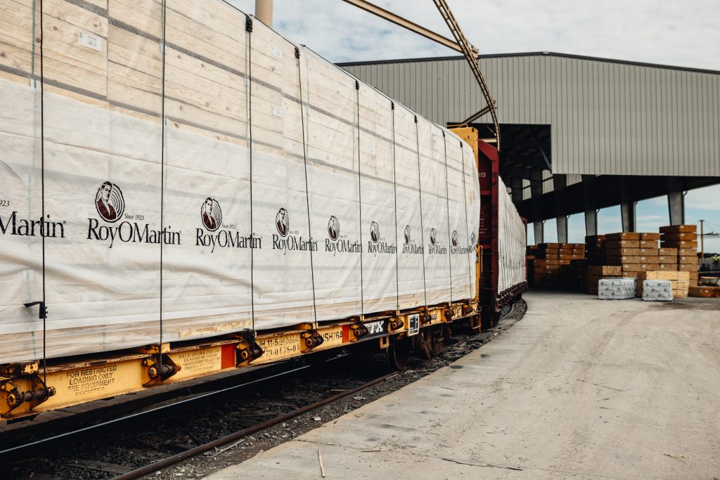 Product on railcar royomartin lumber benefits