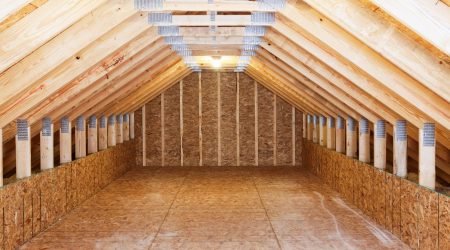 Above Garage Attic Space with Roof Trusses Above Garage Attic Space with Roof Trusses