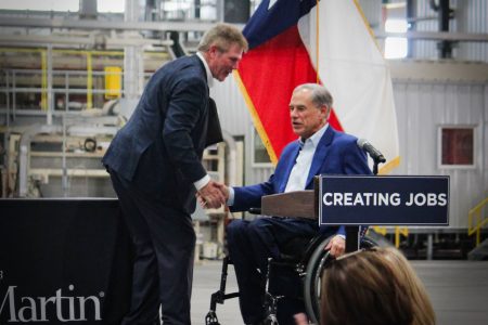 Roy Martin greets Texas Governor Abbott